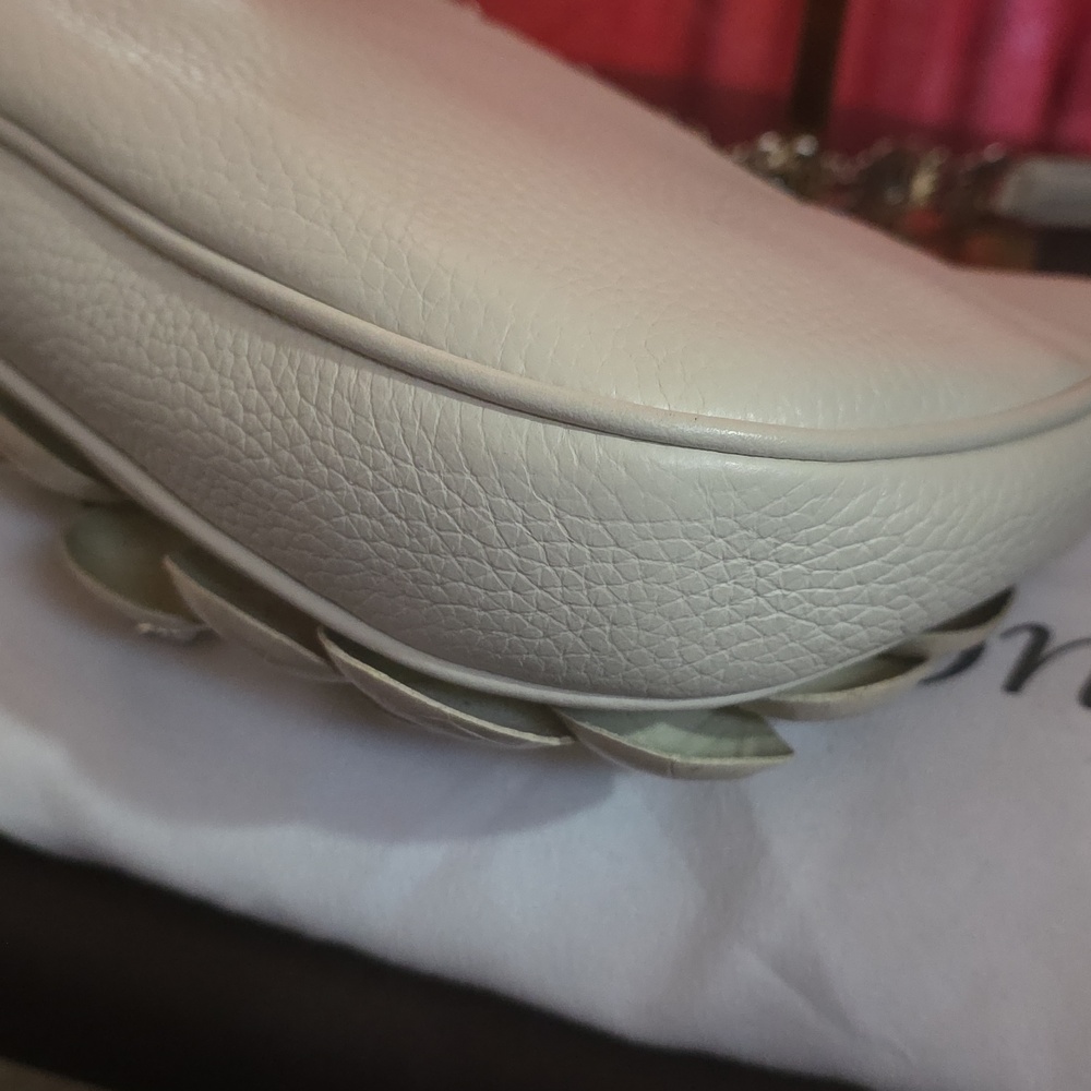 Brighton Euc Retired Rosalie Cream Applied Floral Petals Leather Shoulder Bag - Picture 12 of 17